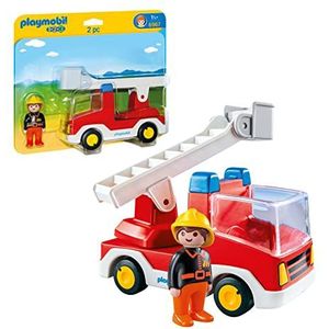 PLAYMOBIL 1.2.3 Brandweerwagen met ladder - 6967