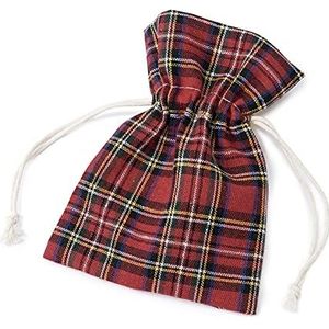 Mopec Katoenen tas in Schotse stijl, rood, eenheidsmaat