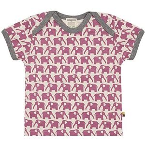 loud + proud Uniseks baby olifantenprint, GOTS-gecertificeerd T-shirt, grape, 74/80 cm