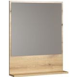 trendteam smart living Wandspiegel met plank, houtmateriaal, bruin, (b x h x d) 60 x 74 x 14 cm
