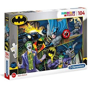 Clementoni Kinderen Puzzel, Batman - 104 Stukjes - Supercolor Puzzle, 6+ jaar, 25708, Meerkleurig