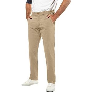 JP 1880 Heren chino regular fit broek, zand, 36W x 32L
