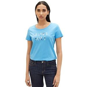 TOM TAILOR Dames 1037403 T-shirt, 21184-Soft Cloud Blue, XXL, 21184 - Soft Cloud Blue, XXL