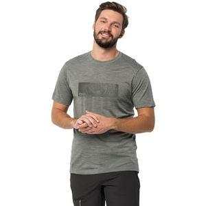 Jack Wolfskin Kammweg T-shirt, echo-groen, M heren, Gecko-groen, M