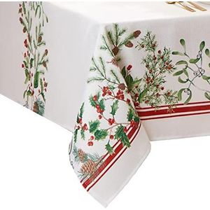 Elrene Home Fashions Wintervakantie Berry omzoomd tafelkleed, decoratieve kerst tafelkleed, 152,4 x 365,8 cm, langwerpig