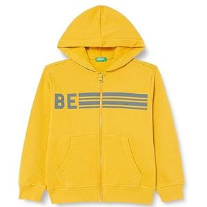 United Colors of Benetton Sweatshirt met capuchon voor kinderen en jongens, Giallo Ocra 0d6, 130 cm