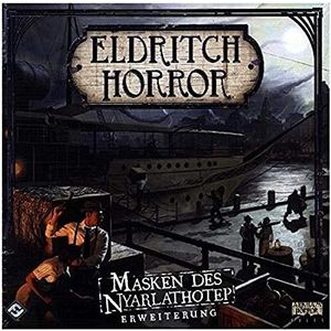 Fantasy Flight Games, Eldritch Horror Nyarlathotep-maskers, uitbreiding, expertspel, strategiespel, 1-8 spelers, vanaf 14+ jaar, 120+ minuten, Duits
