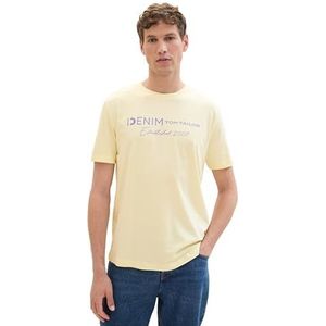 TOM TAILOR Denim Heren T-shirt, 26299 - Pastel Light Yellow, XXL