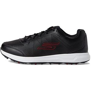 Skechers Heren Go Prime Relaxed Fit Spikeless Golf Schoen Sneaker, Zwart rood, 10 UK, Zwart/Rood, 45 EU