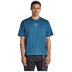 G-STAR RAW Men's Stencil Center gr Boxy T-shirt, blauw (Nitro 4561-1861), L