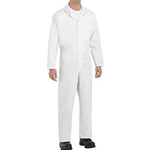 Red Kap Men's Twill Action Back Coverall, White, Small
