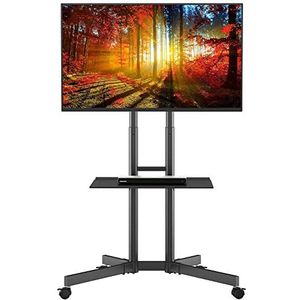 BONTEC TV Standaard Verrijdbaar voor 32-85 inch LCD LED plasma TV, TV Standaard Wieltjes tot 60kg, TV trolley op Wielen Max VESA 600x400mm