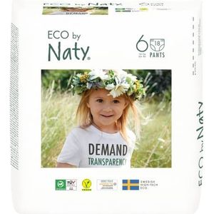 Eco by Naty Luierbroekjes - Hypoallergene en chemisch-vrije luierbroekjes, zeer absorberende en milieuvriendelijke luierbroekjes voor jongens en meisjes (Maat 6-18 Stuks)