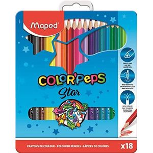 Maped 832015 driehoekig kleurpotlood COLOR'PEPS, 18er metalen etui