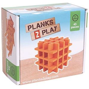 New Classic Toys P2COR45 Houten Planken, 45 Stuks-Oranje