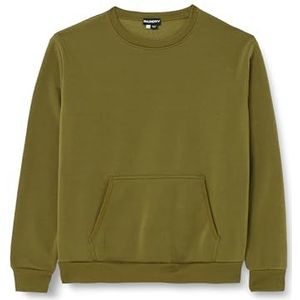 Bondry Gebreid sweatshirt voor heren met ronde hals polyester olijf maat XXL, olijf, XXL