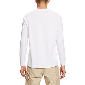 ESPRIT Shirt met lange mouwen van jersey, 100% katoen, wit, XS