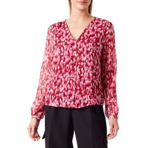 ONLY Dames Onlluna L/S V-hals Top Noos Ptm blouse met lange mouwen, Lipstick Red/Aop: city Leo, S