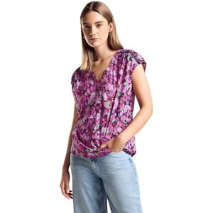 Street One - Blouse - Bloemenprint - Mouwloos - V-hals met Knoopjes