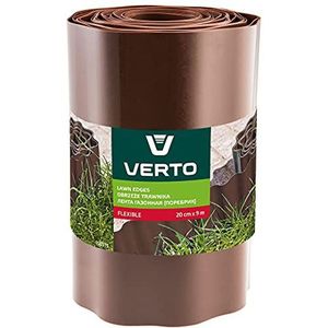 Flexibele gazonrand Verto | bruin | 9 m lengte & 20 cm hoogte | eenvoudig te monteren | betrouwbare wortelbarrière | bloemperk | scheidt bloembedden | gazonbegrenzing | gazonrand | maairand