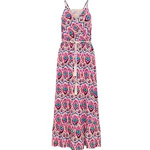IZIA Dames maxi-jurk met allover-print 19326434, roze meerkleurig, S, Roze Veelkleurig, S