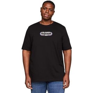 Tommy Hilfiger Heren Bt-Hilfiger Track Graphic Tee-B S/S T-shirts, zwart, 5XL, Zwart, 5XL grote maten tall