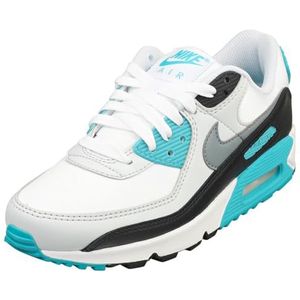 Nike W Air Max 90, damessneaker, wit/cool grey-teal nebula-zwart, 37,5 EU, Wit Cool Grey Teal Nebula Zwart, 37.5 EU