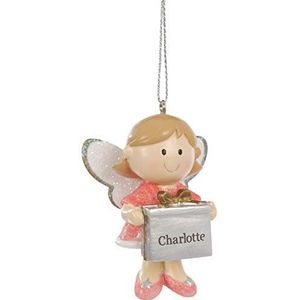 Suki Gifts 28641 beschermengel boomversiering cadeauhanger CHRISTINE met naam, roze