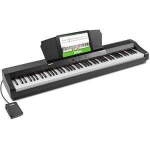 Alesis Recital Grand – Digitale piano met 88 gewogen toetsen van volledig formaat met gegradeerde hameractie, 16 keyboard piano geluiden en ingebouwde luidsprekers