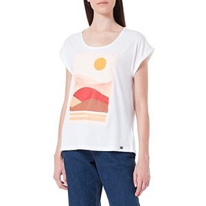Timezone Sunset T-shirt voor dames, pure white, S