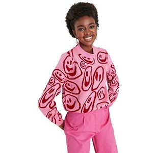Trendyol Dames Regular Basic Crew Neck Knitwear Trui, roze, M