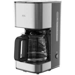 AEG Deli 3 CM3-1-3ST Koffiezetapparaat, glazen kan, 12 kopjes, 11000 W vermogen, lekvrij, automatische uitschakeling, afneembaar filter, metallic afwerking