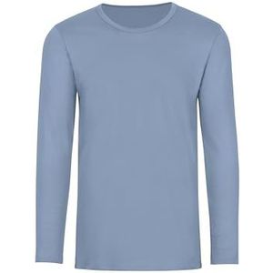 TRIGEMA Dames shirt met lange mouwen met elastaan - nauwsluitend gesneden (slim fit) - elastisch - ronde hals - 502501, parelblauw, XL