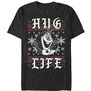 Disney Heren Hug Life Olaf T-Shirt, Zwart, 3XL