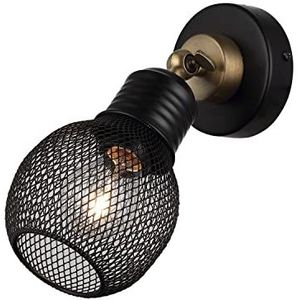 Homemania wandlamp, 100% metaal, goud, zwart