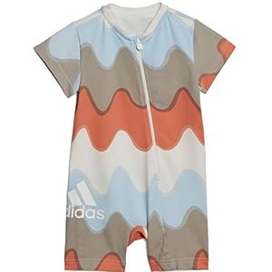 adidas Baby - Meisjes Onesie I Mmk Onesie, Cloud White/Ice Blue/Semi Coral/Light Brown, IC3663, 98