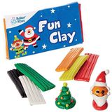 Baker Ross FX390 Kerstmis vrienden Mini Fun Klei - Pak van 8, Kerstmis sok- en feestzakjesvuller voor kinderen, boetseerset van kinderklei