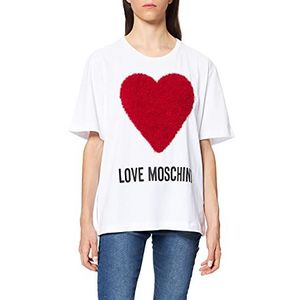 Love Moschino Womens T-Shirt, A00+Cuore Rosso, 46