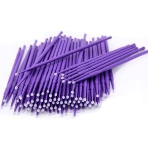PARENCE.- Set van 100 precisiereinigers - Katoenen kop, ideaal voor elektronica, sieraden en versieringen - Lengte 9,5 cm - Praktisch ritsvak, willekeurige kleur