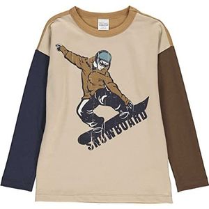Fred's World by Green Cotton Jongens Jersey Snowboard L/S T T-shirts en tops, zand, 104 cm