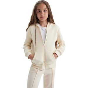 DeFacto Gebreide cardigan/bolero voor meisjes, ecru, 7-8 Jaren