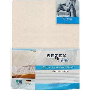SETEX Molton matrasbeschermer, 120 x 200 cm, hoekrubbers, 100% katoen, basic, natuurlijke kleuren