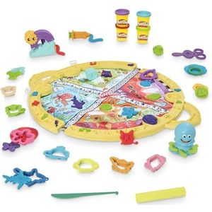 Play-Doh Fold & Go Speelmat starterset met 19 accessoires, kleuterspeelgoed voor meisjes van 3 jaar en jongens, kinderkunst en handwerk