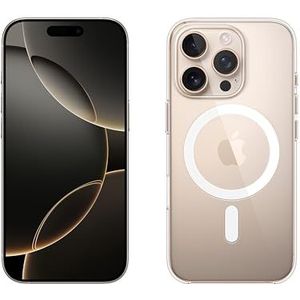 Apple iPhone 16 Pro (256 GB) - Desert titanium + Doorzichtig hoesje met MagSafe