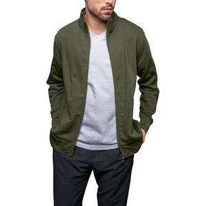 HRM Fair Trade Premium sweatjack voor heren, met doorlopende ritssluiting, 360 g/m², van 70% katoen en 30% gerecycled polyester, olijfgroen, M