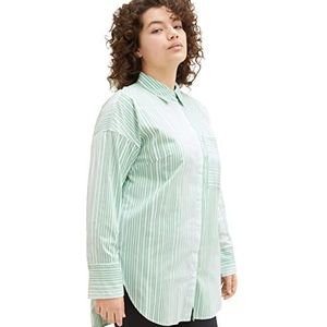 TOM TAILOR Dames blouse 1035960, 31129 - Green Gradient Stripe, 46 Grote maten