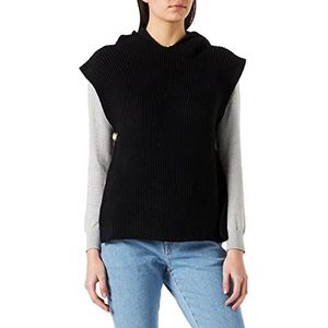 Cream Croka Hooded Knit Slipover Sweater Jacket, Zwart, XS/S Dames