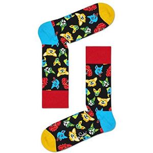 Happy Socks Funny Dog Sock, Kleurrijke en Leuke, Sokken voor Dames en Heren, Zwart-Rood-Blauw (36-40)