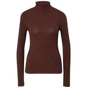 PIECES - Pckitte Ls Rollneck Top Noos - Damesshirt - Chicory Coffee - Lange Mouwen