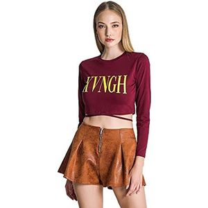 Gianni Kavanagh Burgundy Lucifer T-shirt met lange mouwen voor dames, Bourgondië, S
